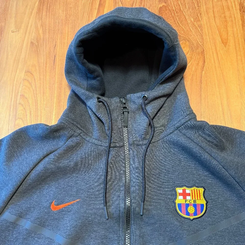 Nike FC Barcelona NSW Tech Fleece‎ Windrunner Jacket, Dark Gray, XXL